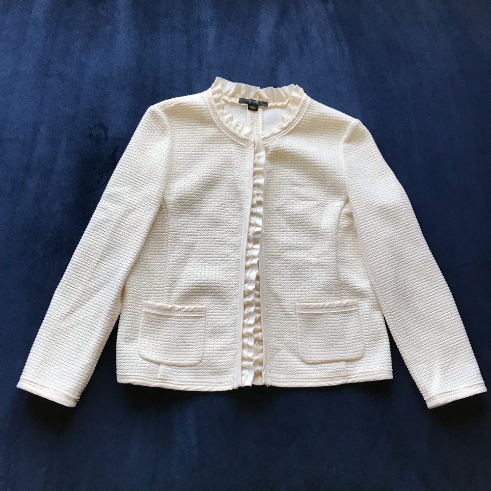 Seventy By Sergio Tegon Ruffle Jewel Neck‎ Coat